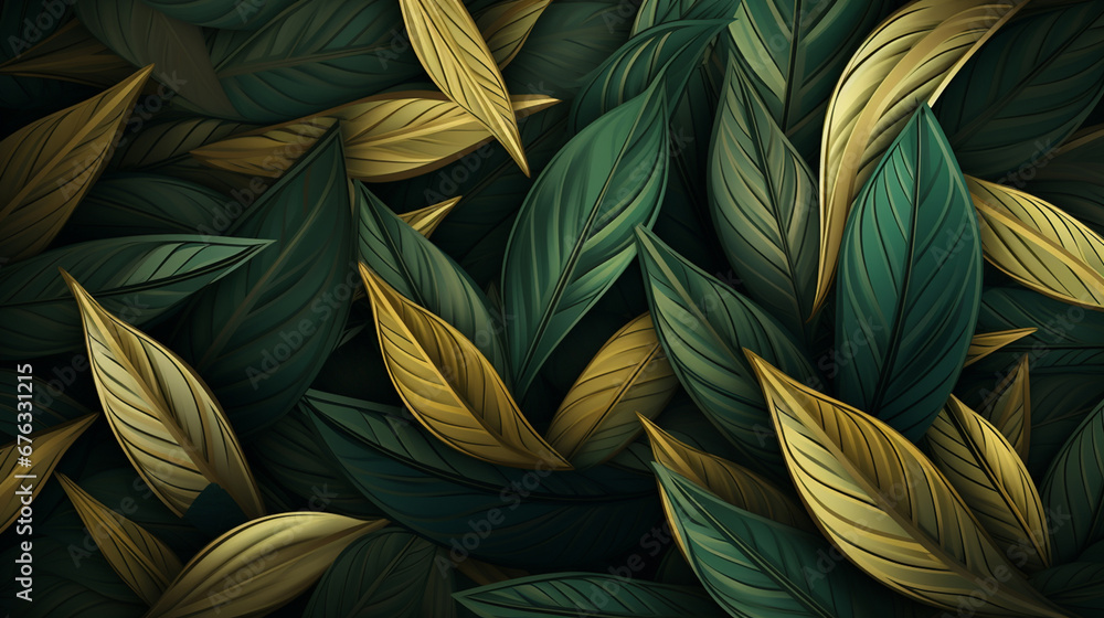 An abstract pattern made of leaves An abstract pattern made of leaves