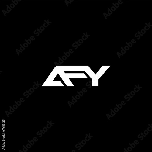 AFY Letter Logo Design on Black Background Template, a f y letters