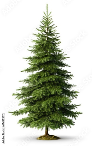 Green Pine  christmas tree  isolated white background