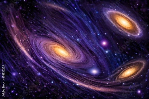 Ultraviolet liquid galaxies in a celestial dance