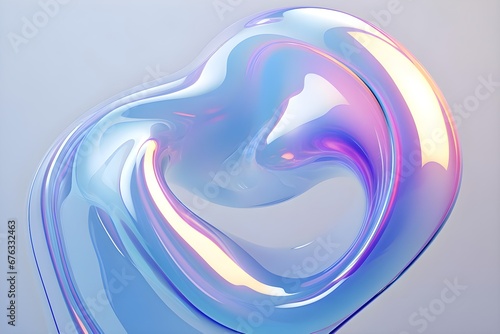 Abstract Fluid Liquid Shapes, Holographic Spectral Gradient Texture, Modern Colorful Art Background Isolated 3d Rendering.