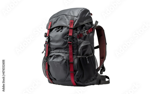 Good Looking Black Color Real Photo of Gaming Backpack Isolated on Transparent Background PNG.