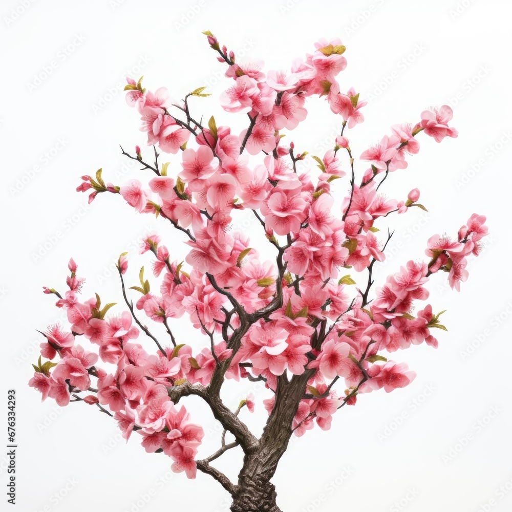 Blossom sakura, Blossoming pink sacura tree isolated on white background, use in design Decoration work Blossom sakura, Blossoming pink sacura tree isolated on white background, use in design Decoration work