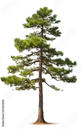 Pine tree the fall on isolated white background  use in design Decoration work