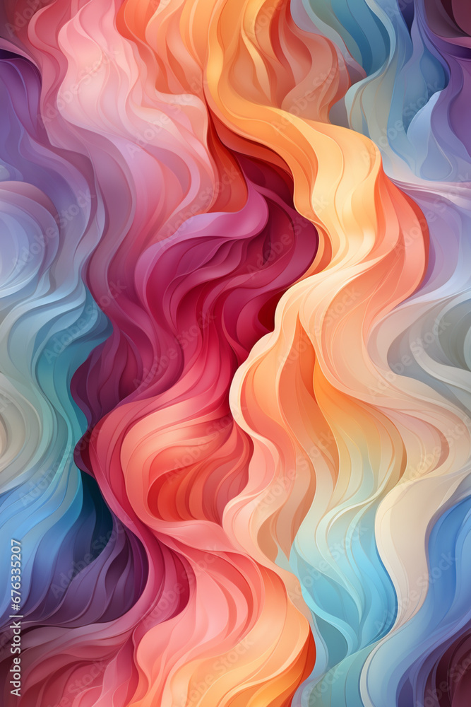 Fototapeta premium abstract pc desktop background with soft waves and lines in pastel colors. 