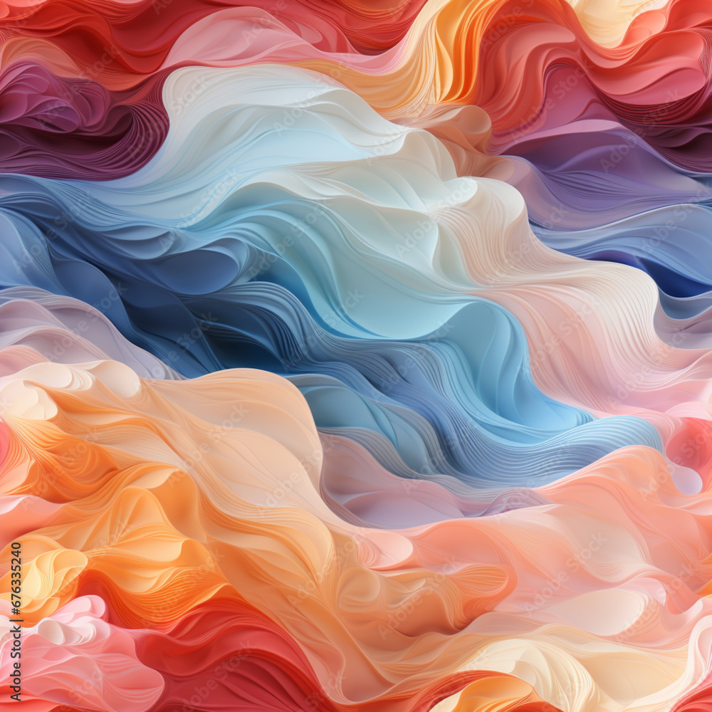 Obraz premium abstract pc desktop background with soft waves and lines in pastel colors. 