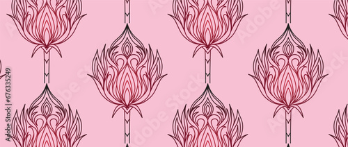 Trendy Hand drawn Wild Meadow florals , Flower bouquet illustration Seamless Pattern Vector Design, Design for fashion , fabric, textile, wallpaper, cover, web , wrapping and all prints