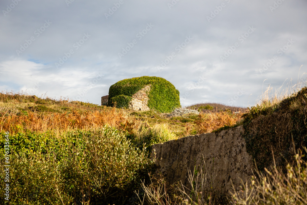 Bunker close to Cap Frehel next to GR costal walk, Wn La 318, Brittany, France