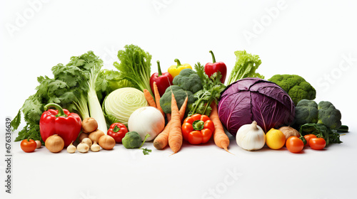 vegetables on the white isolated background