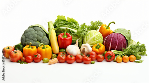 vegetables on the white isolated background