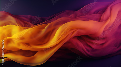 Vibrant orange and purple satin waves creating a silky texture,orange and purple fabric waves satin smoke