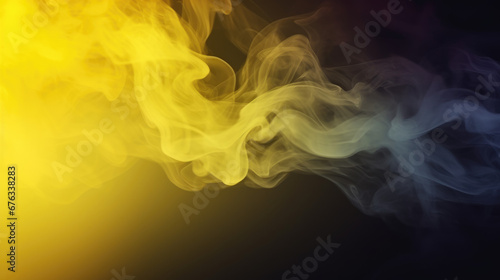 Whispy yellow smoke waves on a deep golden background, yellow smoke waves
