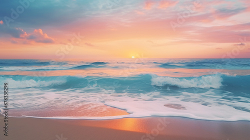 Vibrant ocean sunrise on tropical seaside inspiring