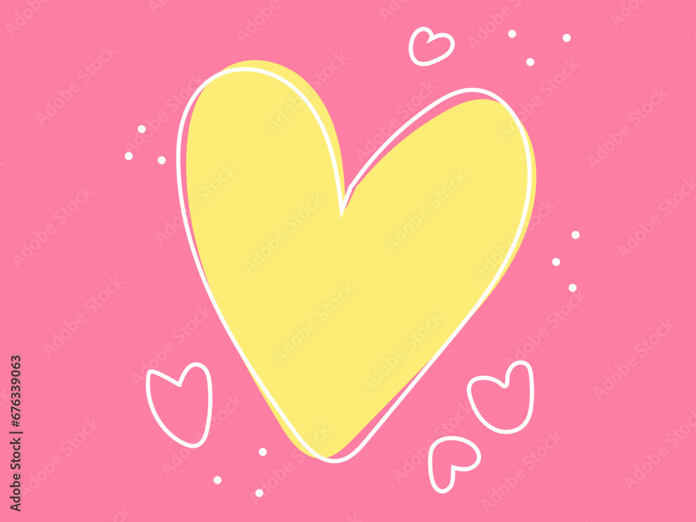 hand-drawn heart background doddle vector illustration