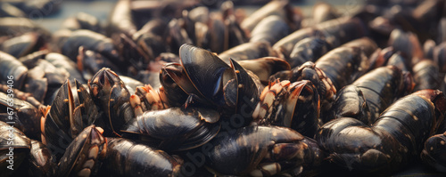 Raw seafood or sea shells or barnacles. photo
