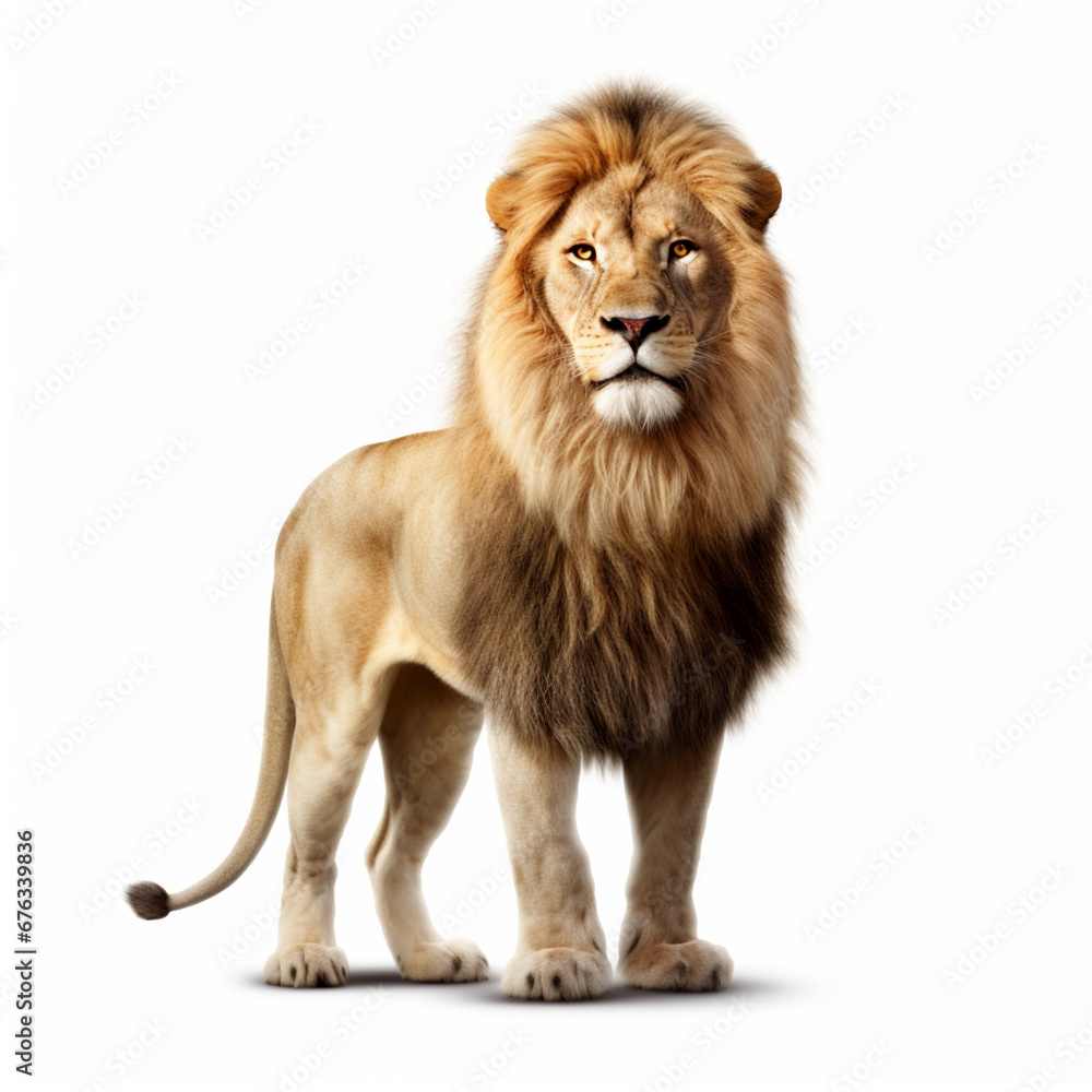 A lion on an isolated background. Generated AI
