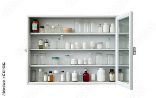 Collection of Necessary Medicine Cabinet Isolated on Transparent Background PNG.