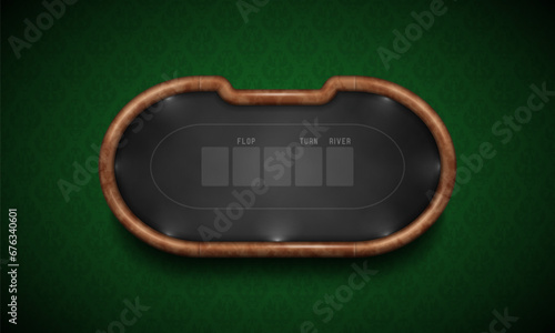 Poker table with dark cloth. Vector illustration.
