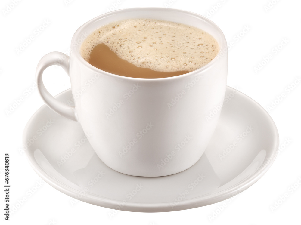 xícara com café com leite isolado em fundo transparente xícara com café com leite isolado em fundo transparente
