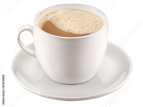xícara com café com leite isolado em fundo transparente photo