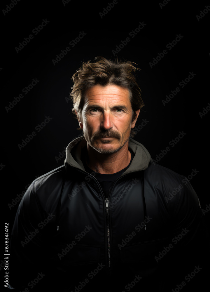 Obraz premium Middle-aged man with mustache portrait