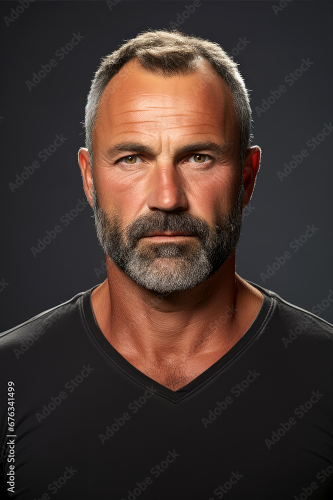 Middle-aged handsome man with beard portrait Middle-aged handsome man with beard portrait