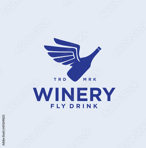 Bottle beer fly logo design inspiration © blueberry 99d