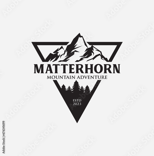 Matterhorn tallest mountain logo design in switzerland © blueberry 99d