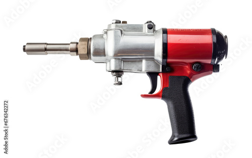 Amazing Cute Red and Silver Tool Gun Isolated on Transparent Background PNG.