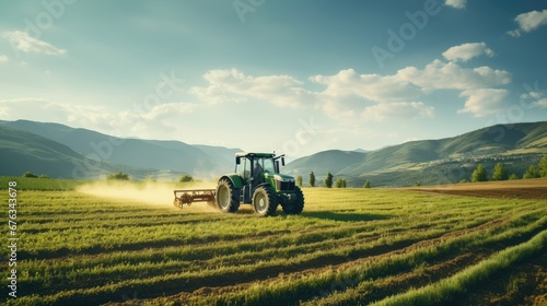 Farmer driving a tractor, AI generated Image