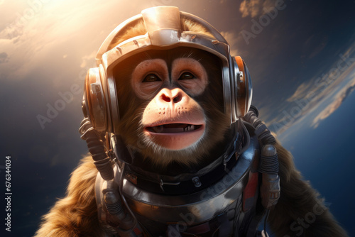 Up-Close Space Mission Monkey