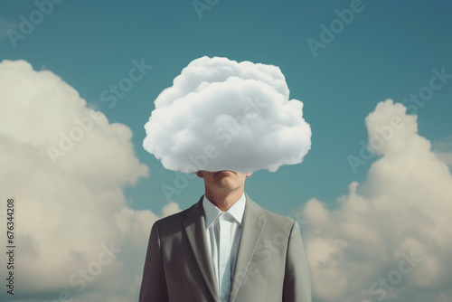 Idea Formation: Cloud-Headed Businessman