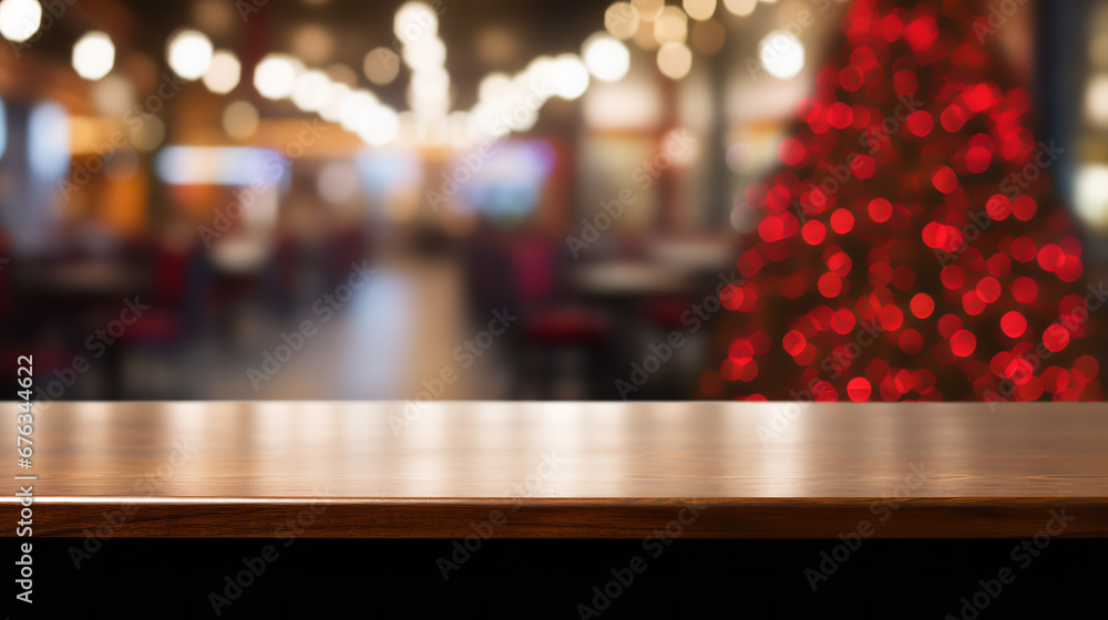 copy space, 3d rendering, bright airy christmas scene, empty table