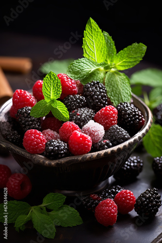 decorative berries and mint