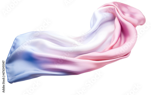 Colorful Stylish Silk Scarf Isolated on Transparent Background PNG.