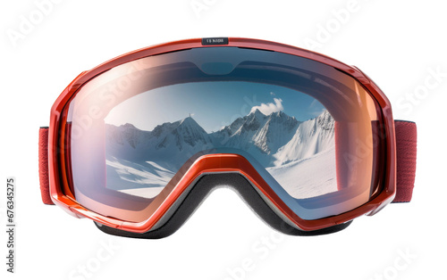 Amazing Shiny Ski Goggles Isolated on Transparent Background PNG. photo