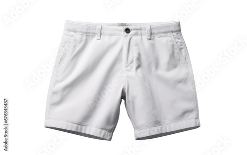 Stylish Slim Fit White Shorts Isolated on Transparent Background PNG.