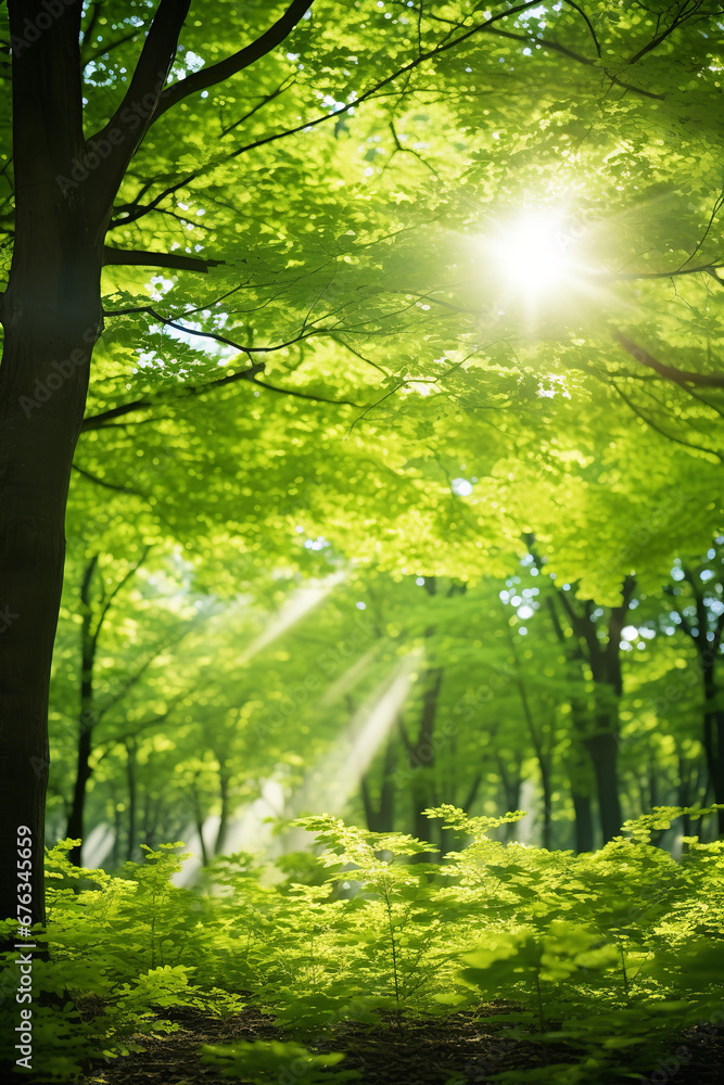 Fototapeta premium sun rays in the forest