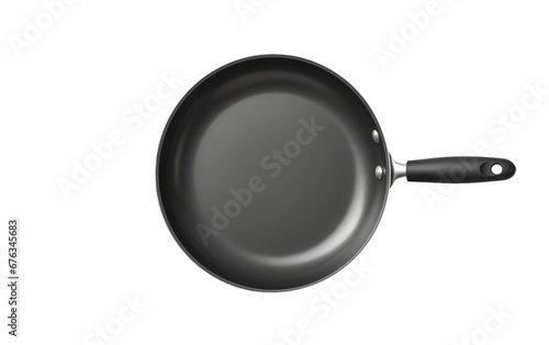 Amazing Cute Black Frying Pan Isolated on Transparent Background PNG.