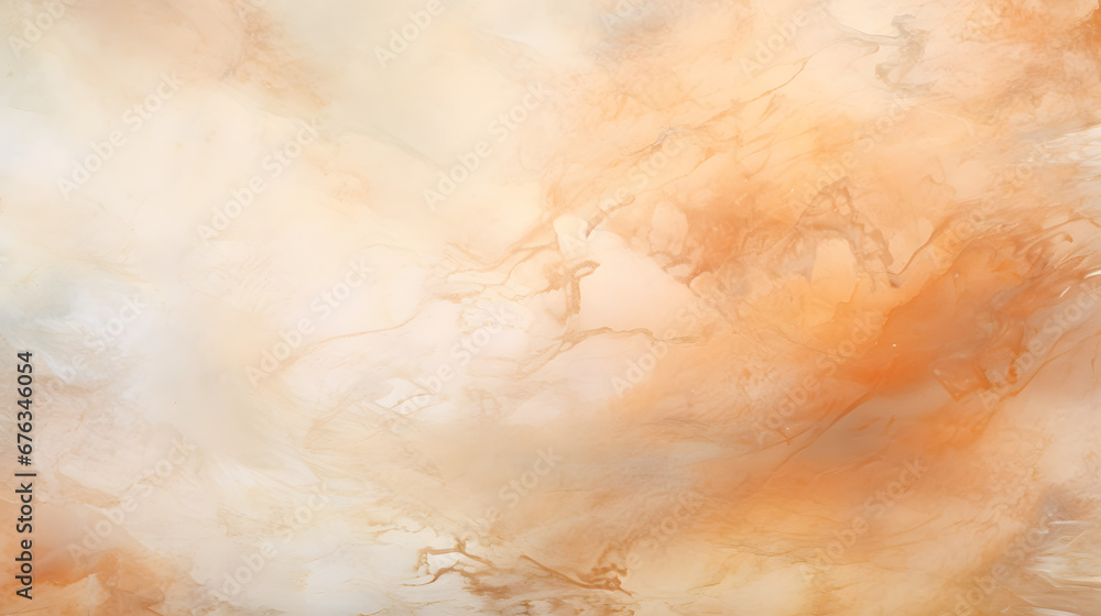 Abstract watercolor and acrylic flow blotch painting. Beige grunge color canvas texture horizontal background texture marble. generative AI.