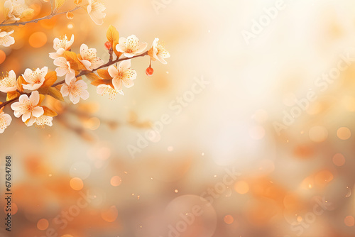Soothing Autumn Background with Soft Bokeh Lights