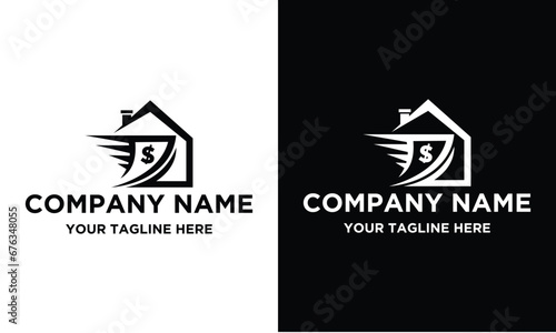 Money home cash logo design vector