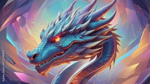 Close-up portrait of a dragon. .AI