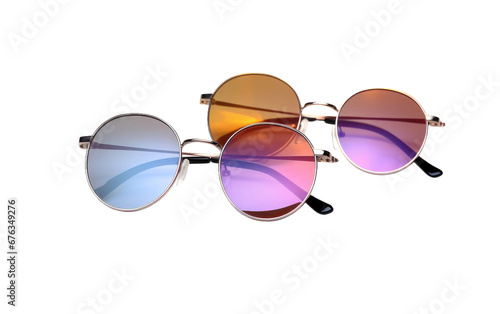 Pair of Shiny Tinted Glasses Isolated on Transparent Background PNG.