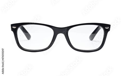 Wayfarer Glasses With Black Frame Isolated On Transparent Background PNG.