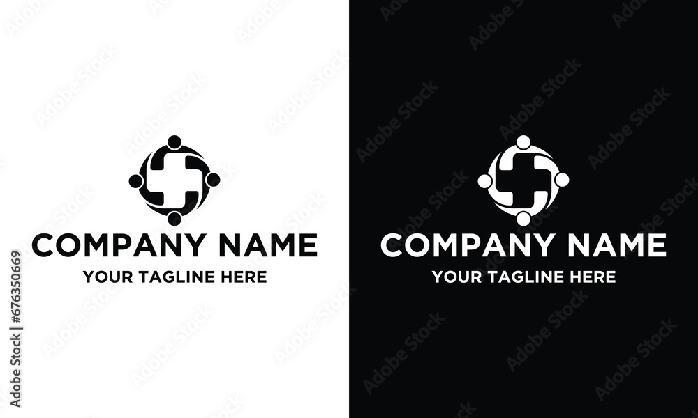 crowd and cross symbol logo crowd and cross symbol logo