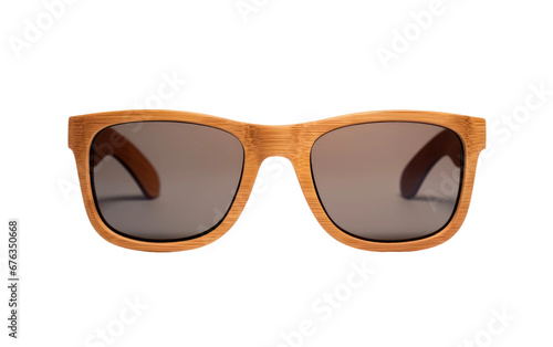 Modern Style Wooden Glasses Isolated On Transparent Background PNG.