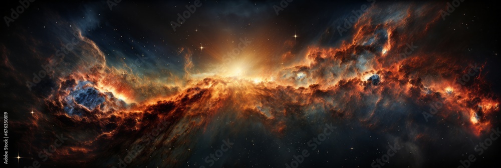 Vibrant space galaxy cloud reveals wonders of cosmos through science and astronomy lens