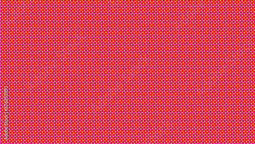Red color halftone and gradient background.