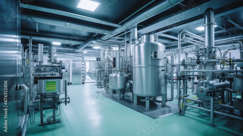 Advanced equipment inside a pharmaceutical manufacturing facility.